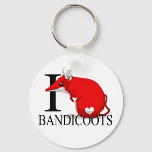 Jag älskar Bandicoots Keychains Nyckelring