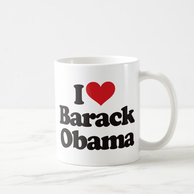 Jag älskar Barack Obama Kaffemugg (Höger)