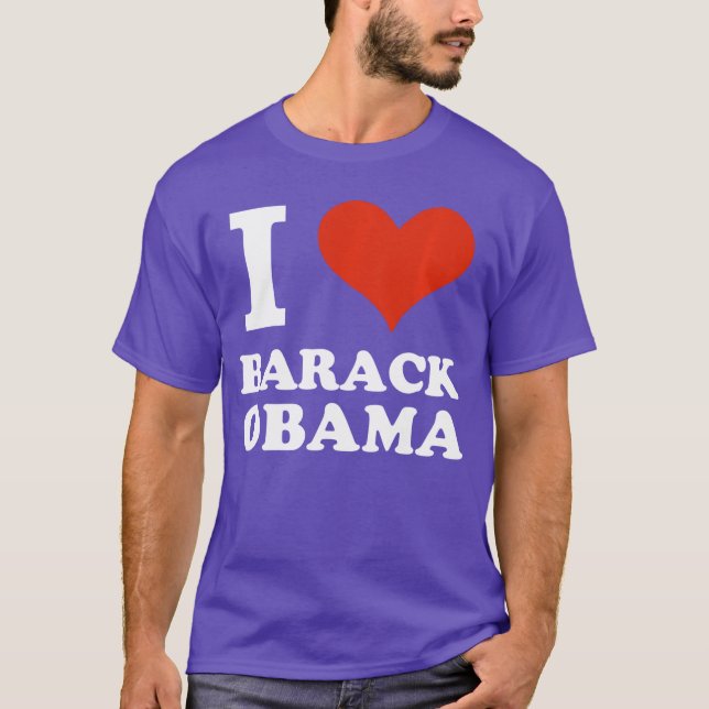 Jag älskar Barack Obama Potus Vita huset Långärmad T Shirt (Framsida)