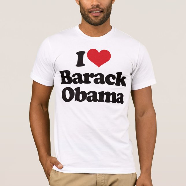 Jag älskar Barack Obama Tee (Framsida)