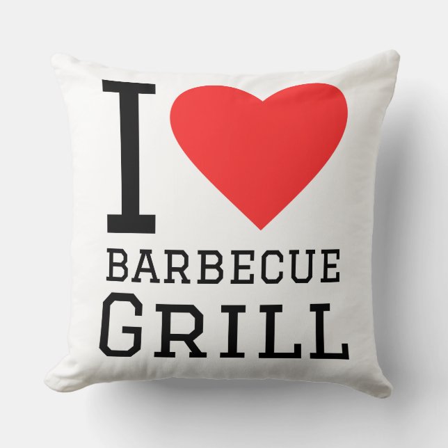 Jag älskar barbecue grill kudde (Framsida)