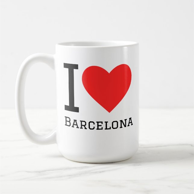 Jag älskar Barcelona Kaffemugg (Vänster)