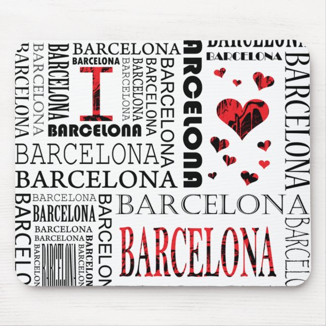 Jag älskar Barcelona Mousepad Musmatta (Framsidan)