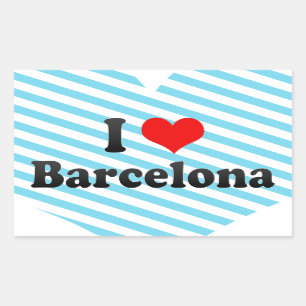 Jag älskar Barcelona, Spanien Rektangulärt Klistermärke