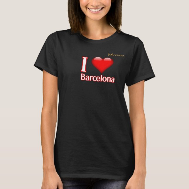 Jag älskar Barcelona T Shirt (Framsida)