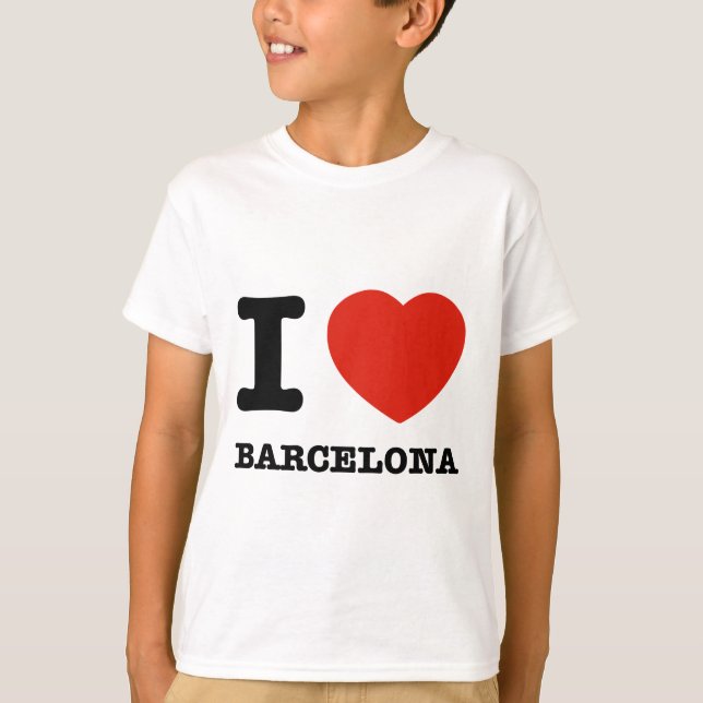 Jag älskar Barcelona Tee Shirt (Framsida)