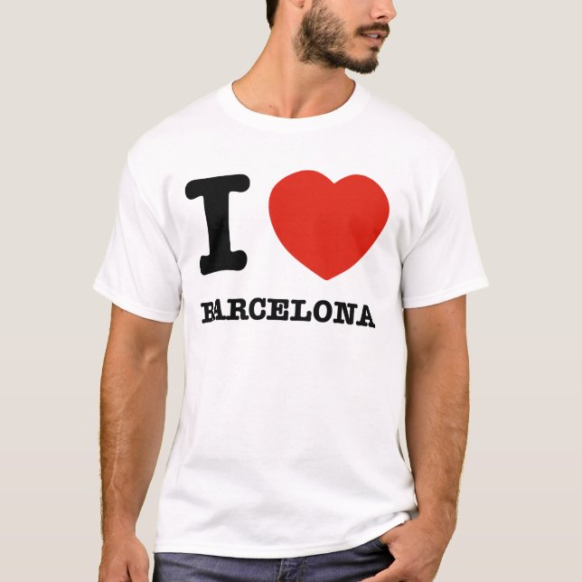 Jag älskar Barcelona Tee Shirt (Framsida)