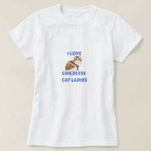 Jag älskar barnlösa kattdamer T-Shirt