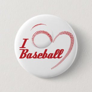 Jag älskar baseball knäppas knapp