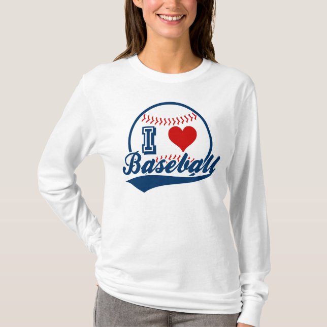 Jag älskar baseballskjortan t-shirt (Framsida)