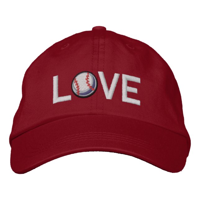Jag älskar baseboll broderad keps (Framsida)