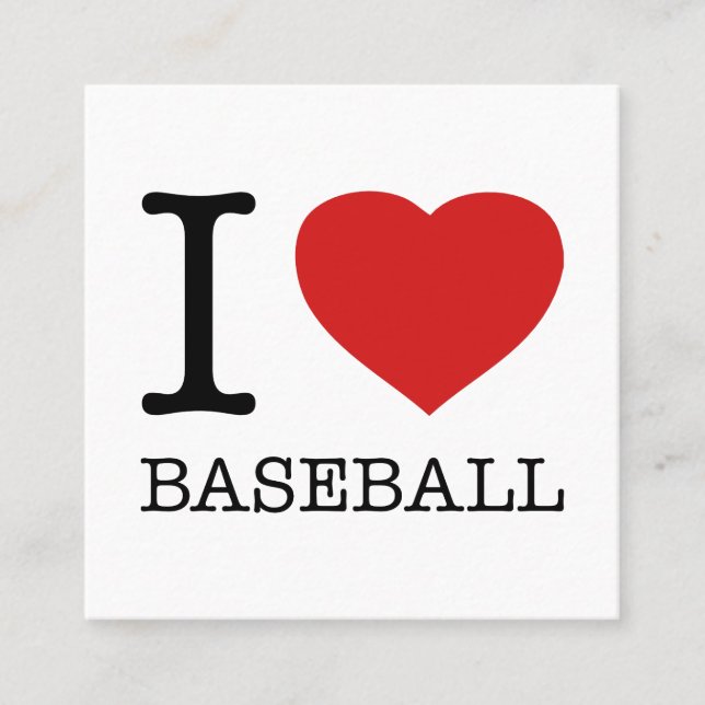 JAG ÄLSKAR BASEBOLL FYRKANTIGT VISITKORT (Framsida)