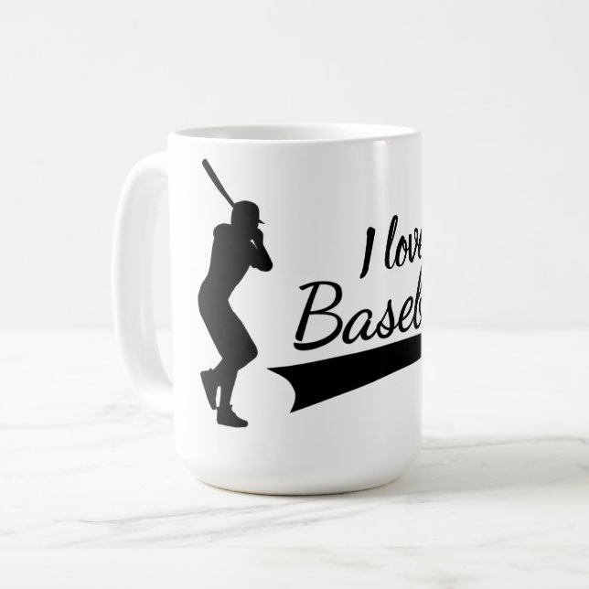 Jag älskar baseboll kaffemugg (Framsida vänster)