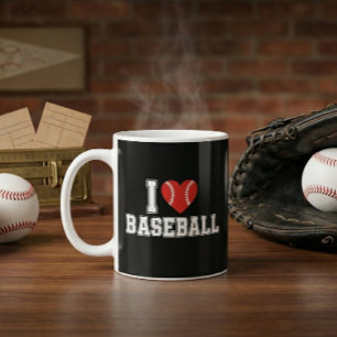 Jag älskar baseboll kaffemugg
