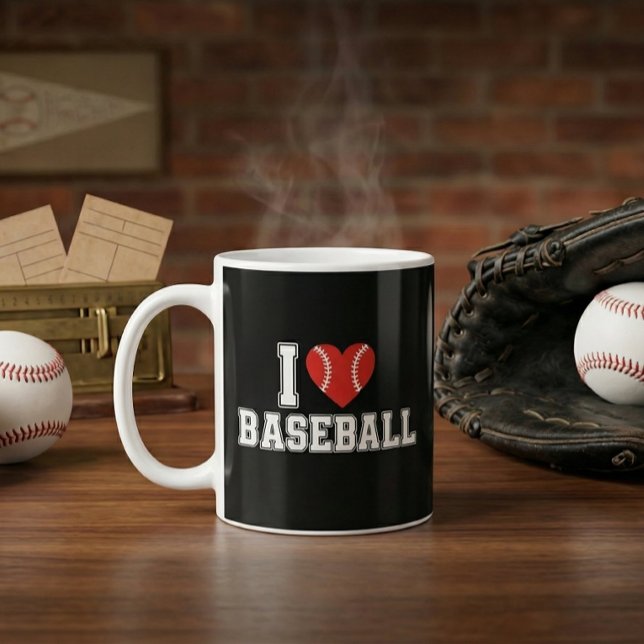 Jag älskar baseboll kaffemugg (I Love Baseball Mug)