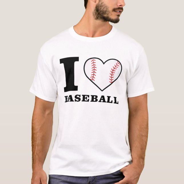 Jag älskar baseboll  t shirt (Framsida)
