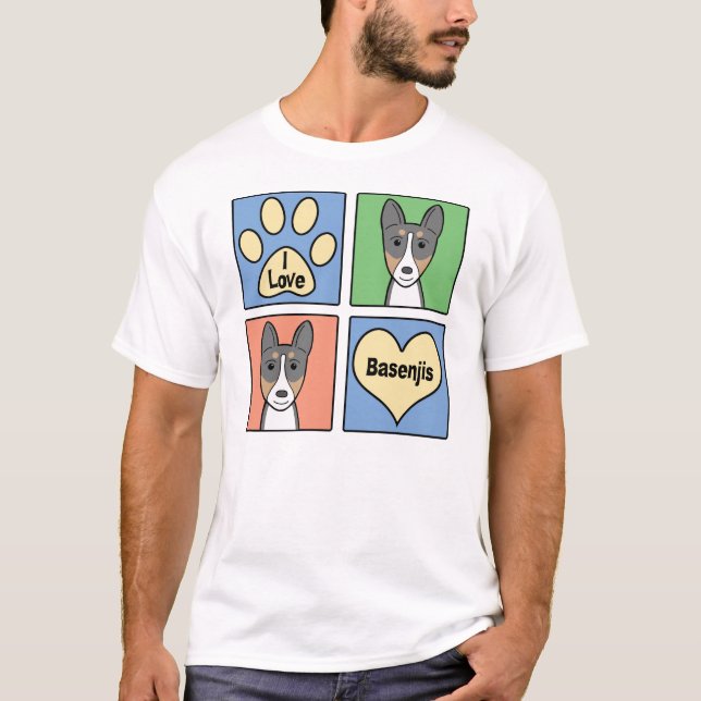 Jag älskar Basenjis T-shirt (Framsida)