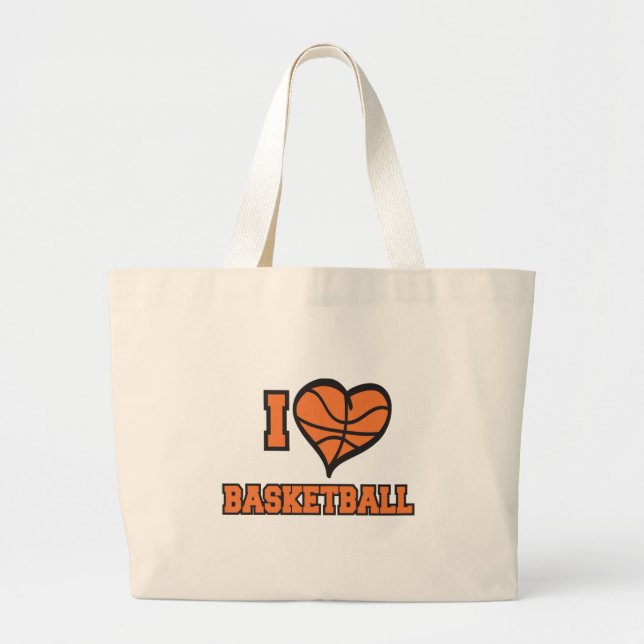 jag älskar basket jumbo tygkasse (Framsidan)