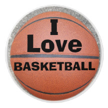 Jag älskar basket keramisk knopp