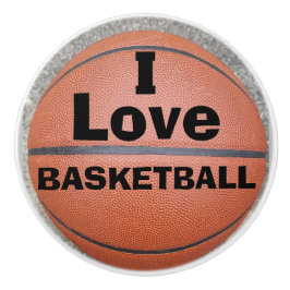 Jag älskar basket keramisk knopp