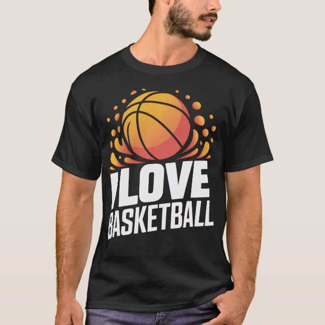 Jag älskar basket passionssprut t shirt (Framsida)