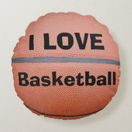 Jag älskar basket personligt namn rund kudde