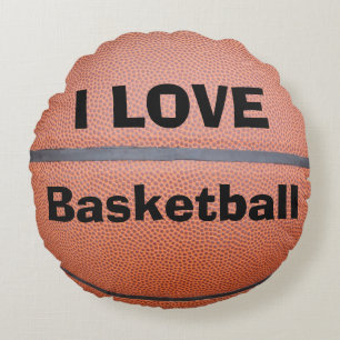 Jag älskar basket personligt namn rund kudde