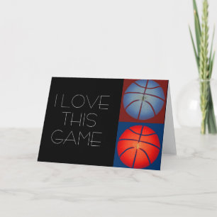 Jag älskar basket Pop Art Grafisk Välkomstkort Kort