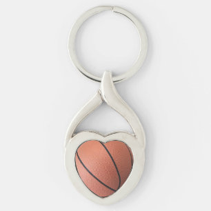 Jag älskar basket twisted heart silverfärgad nyckelring