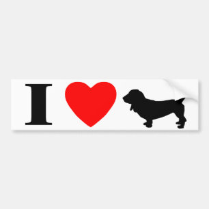 Jag älskar Bassethundbildekalet Bildekal