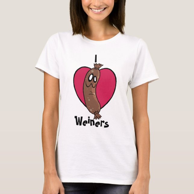 Jag älskar bästa Weiners T-shirt (Framsida)