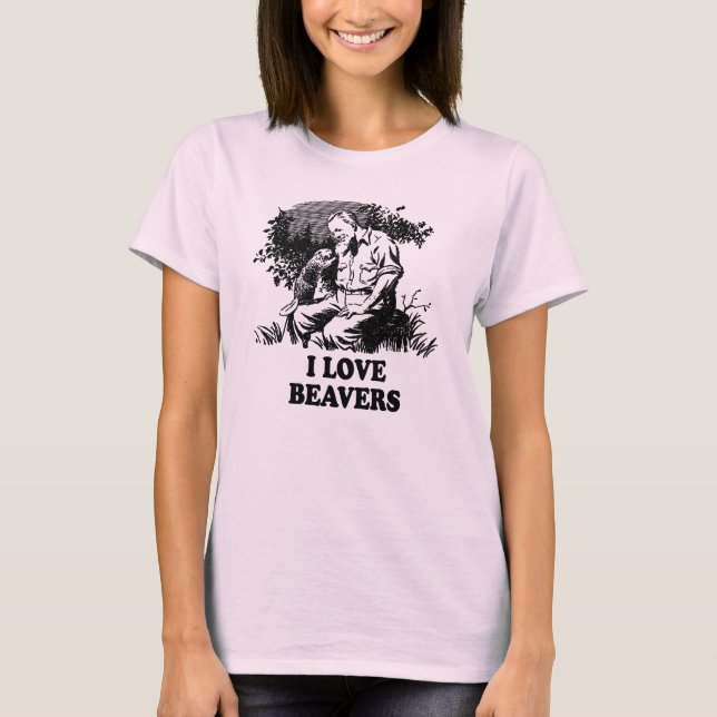 Jag älskar bävrar t-shirt (Framsida)