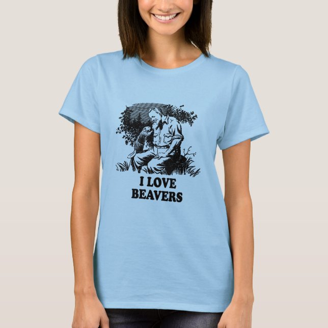 Jag älskar bävrar t shirt (Framsida)
