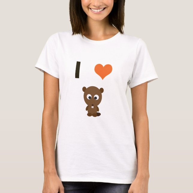 Jag älskar bävrar t shirt (Framsida)