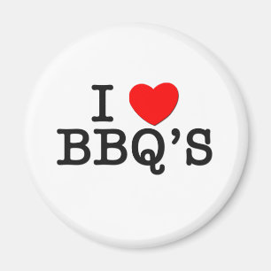 Jag älskar BBQ (mat) Magnet