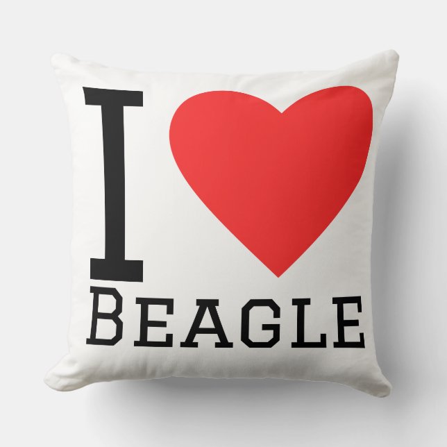 Jag älskar beagle  kudde (Framsida)