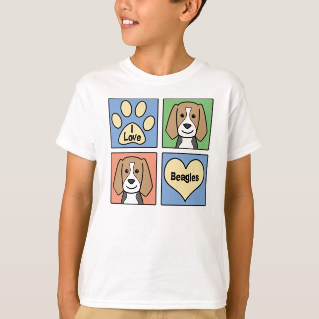 Jag älskar Beagles Tee Shirt (Framsida)