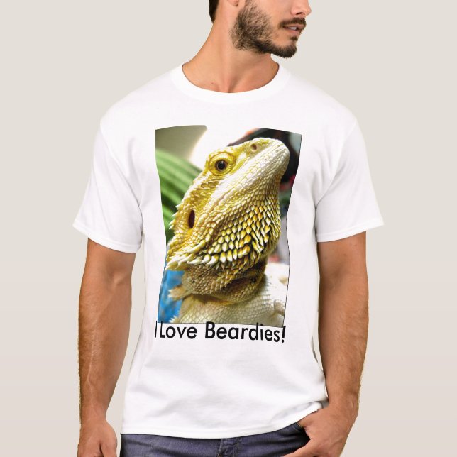 Jag älskar Beardies! t-skjorta Tee (Framsida)