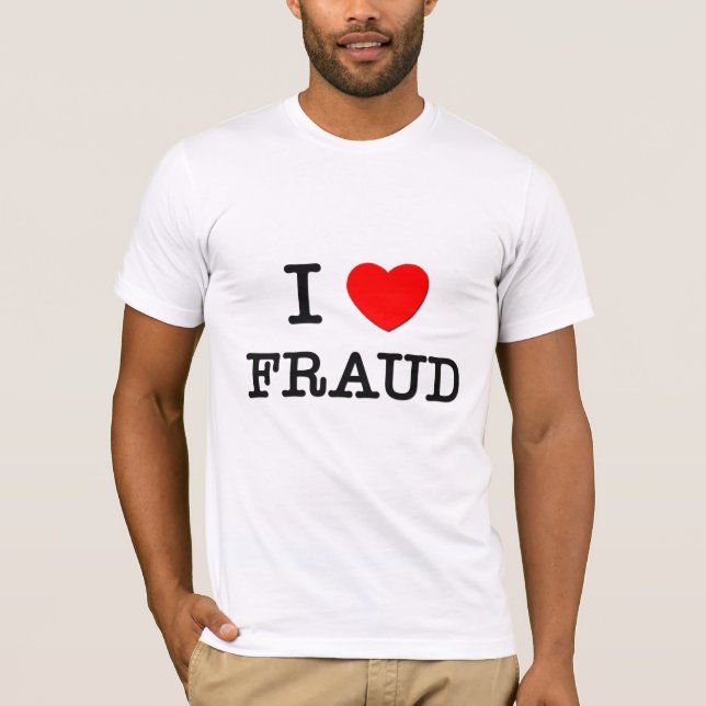 Jag älskar bedrägeri t-shirt (Framsida)