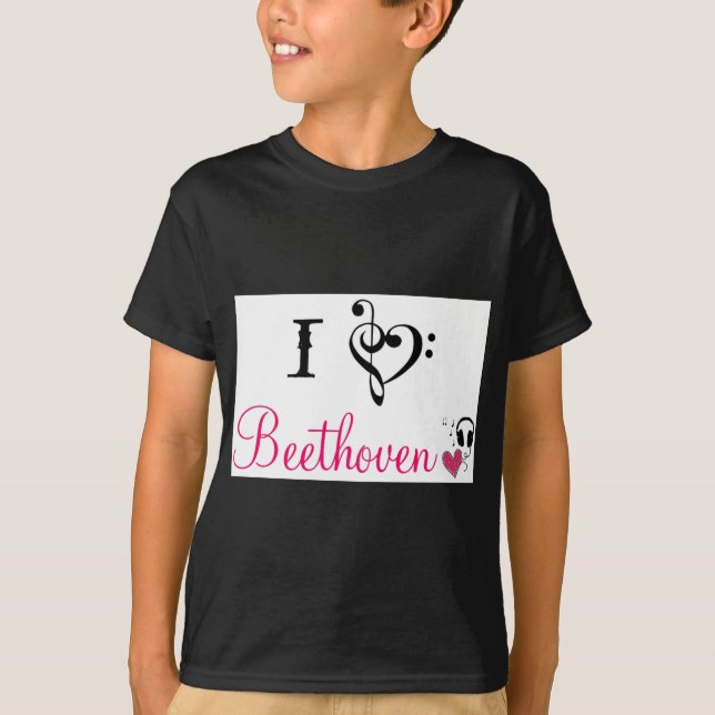 Jag älskar Beethoven T Shirt (Framsida)