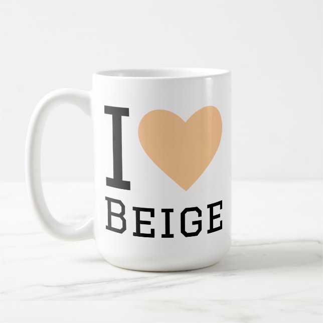 Jag älskar beige kaffemugg (Vänster)