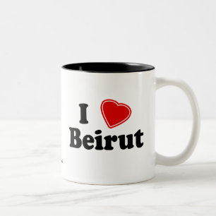 Jag älskar Beirut Två-Tonad Mugg
