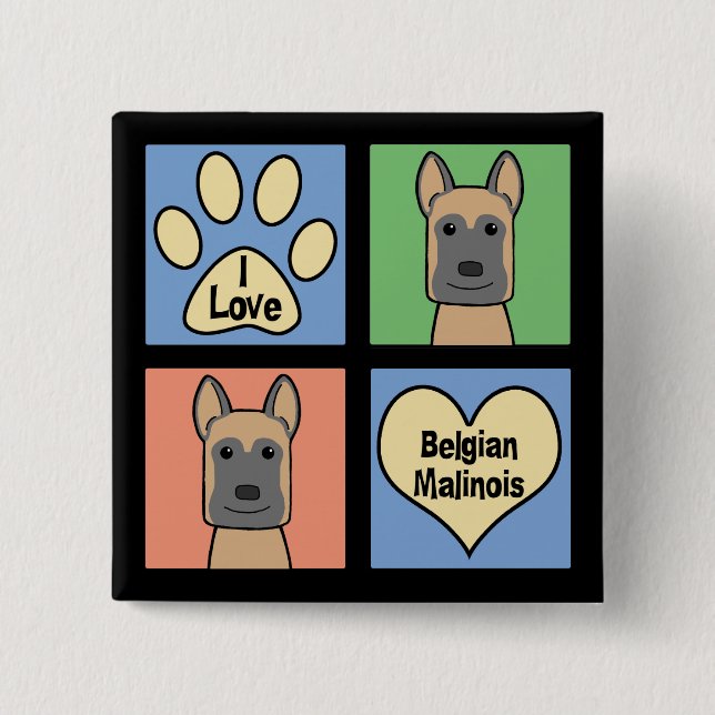 Jag älskar belgaren Malinois Knapp (Framsida)