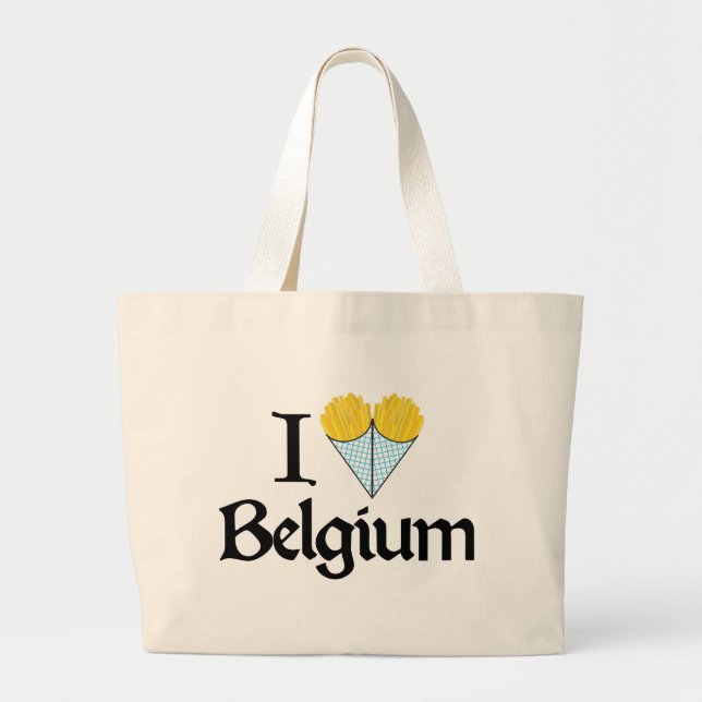 Jag älskar Belgien Jumbo Tygkasse (Framsidan)