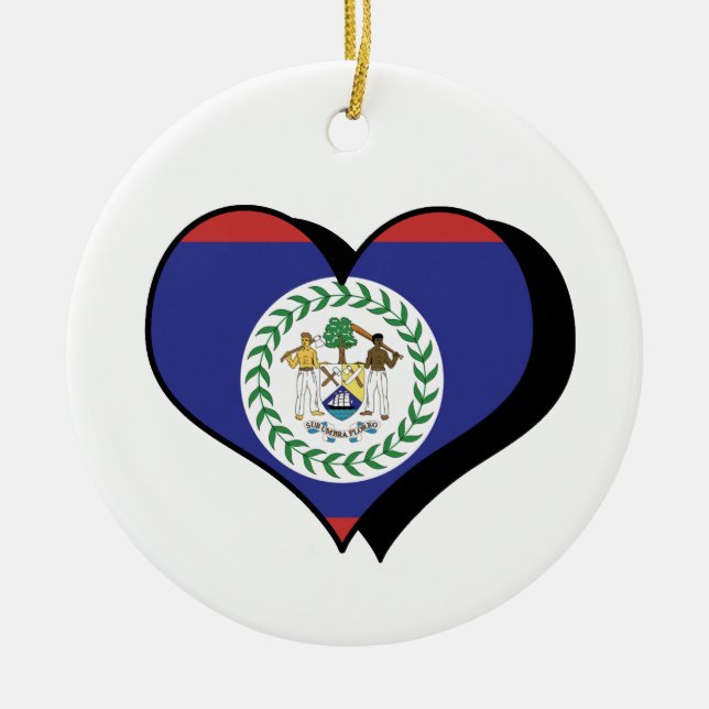 Jag älskar Belize-ornament Julgransprydnad Keramik (Framsidan)
