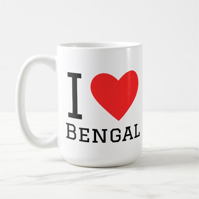 Jag älskar bengal kaffemugg (Vänster)