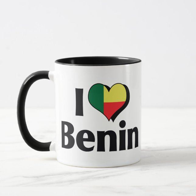 Jag älskar Benin flagga Mugg (Vänster)