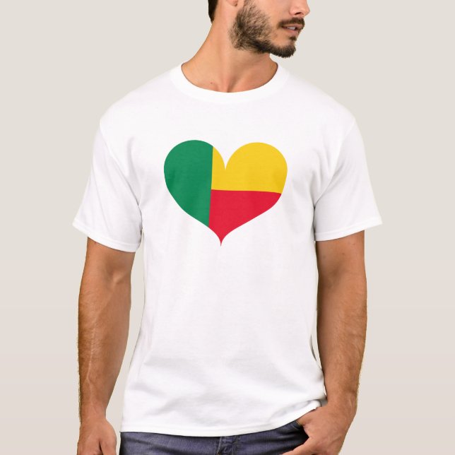 Jag älskar Benins flagga T Shirt (Framsida)