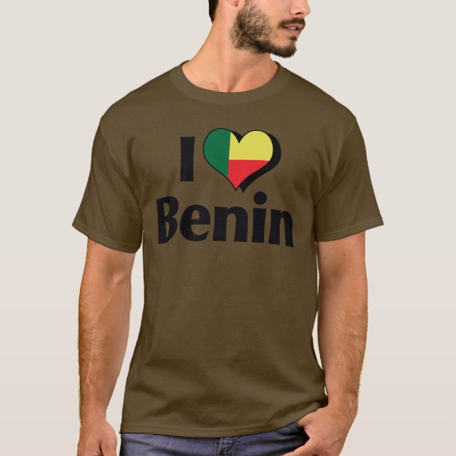Jag älskar Benins flagga T-shirt (Framsida)