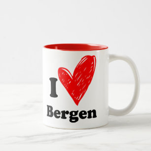 Jag älskar Bergen Två-Tonad Mugg